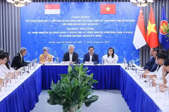 Quang cảnh buổi gặp gỡ. (Ảnh: Dương Giang/TTXVN) 