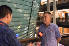 Đại biểu Quốc hội Nguyễn Lân Hiếu trao đổi với phóng viên bên lề Kỳ họp thứ 10, Quốc hội khóa XIV. (Ảnh: Xuân Quảng/Vietnam+)