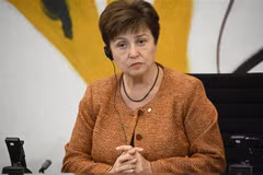 Tổng Giám đốc Quỹ Tiền tệ quốc tế Kristalina Georgieva trong cuộc họp báo sau cuộc họp các lãnh đạo tổ chức kinh tế và tài chính quốc tế ở Berlin, Đức ngày 29/11/2022. (Ảnh: AFP/TTXVN)
