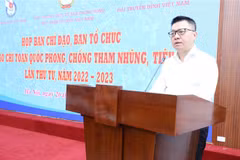 Chủ tịch Hội Nhà báo Việt Nam Lê Quốc Minh phát biểu. (Ảnh: Minh Đức/TTXVN)