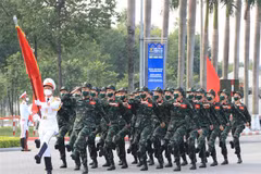 Đội tuyển Quân đội Việt Nam tại lễ khai mạc. (Ảnh: Trọng Đức/TTXVN) 