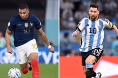 Niềm vui của Lionel Messi khi kiến tạo đường chuyền giúp Alvarez ghi bàn thắng thứ ba cho đội nhà trước Croatia. (Ảnh: AFP/TTXVN)