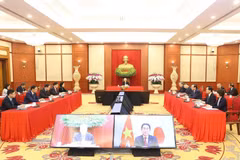Tổng Bí thư Nguyễn Phú Trọng điện đàm với Chủ tịch Đảng Dân chủ Tự do (LDP), Thủ tướng Nhật Bản Kishida Fumio. (Ảnh: Trí Dũng/TTXVN)
