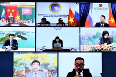 Các đại biểu dự hội nghị trực tuyến. (Ảnh: TTXVN/phát) 