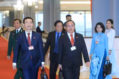 Hình ảnh đại biểu đến dự phiên thảo luận các văn kiện Đại hội XIII