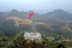 Cột cờ Lũng Cú. (Ảnh: Thành Đạt/TTXVN) 