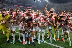 Đội tuyển Croatia giành hạng 3 World Cup 2022 sau khi chiến thắng đội tuyển Maroc 2-1. (Ảnh: AFP/TTXVN)