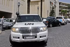 Khách sạn nơi các chuyên gia của OPCW lưu trú tại Damascus, Syria. (Nguồn: AFP/TTXVN)