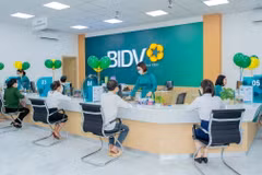 Khách hàng giao dịch tại BIDV. (Ảnh: PV/Vietnam+)