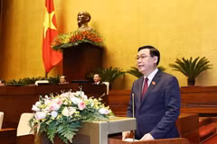 Chủ tịch Quốc hội Vương Đình Huệ phát biểu bế mạc kỳ họp. (Ảnh: Trọng Đức/TTXVN)