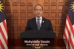 Thủ tướng Malaysia Muhyiddin Yassin phát biểu tại Hội nghị. (Ảnh: Đào Thanh Tùng/TTXVN)