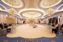 Toàn cảnh Hội nghị thượng đỉnh lần thứ 32 của Liên đoàn Arab tại thành phố Jeddah (Saudi Arabia) ngày 19/5. (Ảnh: AFP/TTXVN)