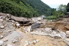 Trận lũ quét, lũ ống xảy ra trên địa bàn xã Liên Minh, thị xã Sa Pa đêm ngày 12/9 đã gây thiệt hại nặng nề về người và tài sản của nhà nước và nhân dân. (Ảnh: Quốc Khánh/TTXVN)