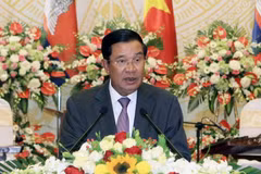 Thủ tướng Vương quốc Campuchia Samdech Akka Moha Sena Padei Techo Hun Sen. (Ảnh: Phạm Kiên/TTXVN)