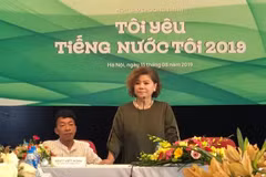Nghệ sỹ nhân dân Thanh Hoa chia sẻ thông tin về liên hoan trong cuộc gặp gỡ báo chí chiều 15/8 tại Hà Nội. (Ảnh: PV/Vietnam+)