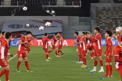 Tuyển Việt Nam trong buổi tập làm quen sân thi đấu Bin Zayed Sports tại AFC Asian Cup. (Ảnh: AFC)