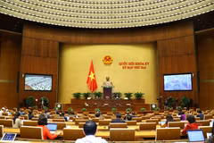 Toàn cảnh Quang cảnh phiên thảo luận tại điểm cầu Nhà Quốc hội. (Ảnh: Văn Điệp/TTXVN)