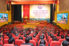 Quang cảnh đại hội đại biểu Đảng bộ thành phố Hà Nội. (Ảnh: Trí Dũng/TTXVN)