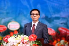 Phó Thủ tướng Chính phủ Vũ Đức Đam phát biểu chỉ đạo tại lễ kỷ niệm. (Ảnh: Quý Trung/TTXVN)