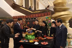 Lãnh đạo Tổng cục Du lịch thăm quan Không gian văn hóa Việt Nam trong khuôn khổ Diễn đàn Du lịch ASEAN 2019. (Ảnh: Hải Nam/Vietnam+)