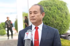 Ông Bounhom Thedthany, Phó Bí thư Tỉnh ủy tỉnh Xiengkhouang, trả lời phỏng vấn phóng viên TTXVN. (Ảnh: Xuân Tú/TTXVN)