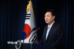 Tổng thống bị luận tội Yoon Suk Yeol. (Ảnh: AFP/TTXVN)