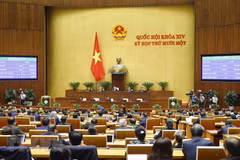 Quốc hội thông qua Nghị quyết phê chuẩn danh sách Phó Chủ tịch và một số Ủy viên Hội đồng Quốc phòng và An ninh. (Ảnh: Doãn Tấn/TTXVN)