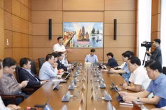 Đoàn Đại biểu Quốc hội các tỉnh Quảng Trị, Phú Thọ và Bình Dương thảo luận ở tổ. (Ảnh: Doãn Tấn/TTXVN)