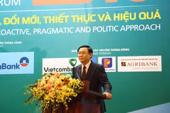Phó Thủ tướng Vương Đình Huệ phát biểu tại 'Diễn đàn Hội nhập kinh tế quốc tế Việt Nam 2018'. (Ảnh: Đức Duy/Vietnam+)