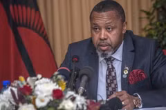 Phó Tổng thống Malawi Saulos Chilima trong cuộc họp báo tại thủ đô Lilongwe, ngày 6/6/2018. (Ảnh: AFP/TTXVN)