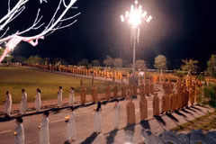 Hàng nghìn tăng ni, Phật tử, học viên Học viện Phật giáo Việt Nam tham gia Đại lễ Vu Lan ngày 27/8/2023. (Ảnh: PV/Vietnam+)
