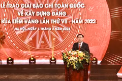 Toàn cảnh lễ trao Giải Báo chí Toàn quốc về Xây dựng Đảng lần VII