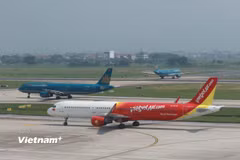 Máy bay của các Hãng hàng không Việt Nam tại một cảng hàng không trong nước. (Ảnh: Việt Hùng/Vietnam+)