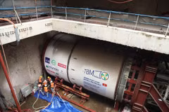 Dự án đường sắt đô thị Nhổn-Ga Hà Nội sẽ bắt đầu khoan máy TBM1 - “Thần tốc” từ Ga S9-Kim Mã tại độ sâu 17,8m. (Ảnh: PV/Vietnam+)