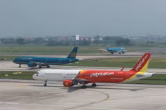 Máy bay của các hãng hàng không tại một sân bay nội địa. (Ảnh: PV/Vietnam+)