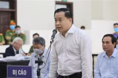 Bị cáo Phan Văn Anh Vũ khai báo trước tòa. (Ảnh: Doãn Tấn/TTXVN)