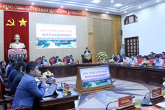 Quang cảnh Hội nghị khoa học Bàn về đô thị di sản thiên niên kỷ và hàm ý chính sách cho tỉnh Ninh Bình. (Ảnh: Thùy Dung/TTXVN)