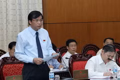 Ông Nguyễn Hạnh Phúc, Chủ nhiệm Văn phòng Quốc hội phát biểu tại Phiên họp. (Ảnh: Nhan Sáng/TTXVN)