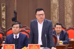 Ủy viên Trung ương Đảng, Tổng Biên tập Báo Nhân Dân Lê Quốc Minh phát biểu. (Ảnh: Văn Điệp/TTXVN)