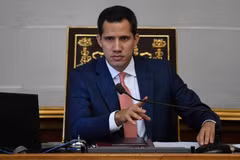 Trong ảnh: Thủ lĩnh đối lập Juan Guaido tại cuộc họp Quốc hội ở Caracas, Venezuela, ngày 13/8. (Nguồn: AFP/TTXVN)