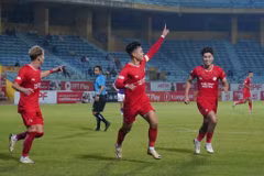 Thể Công-Viettel đánh bại Becamex Bình Dương với tỷ số 1-0 trong trận đấu sớm ở vòng 5 V-League 2024-2025. (Ảnh: Việt Anh/Vietnam+)