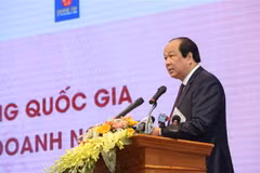 Bộ trưởng, Chủ nhiệm Văn phòng Chính phủ Mai Tiến Dũng, Chủ tịch Hội đồng tư vấn cải cách thủ tục hành chính của Thủ tướng Chính phủ phát biểu khai mạc hội nghị. (Ảnh: Dương Giang/TTXVN)