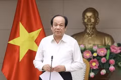 Bộ trưởng, Chủ nhiệm Văn phòng Chính phủ Mai Tiến Dũng phát biểu tại cuộc họp. (Ảnh: Văn Điệp/TTXVN)