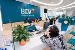 Khách hàng giao dịch tại BIDV. (Ảnh: Vietnam+)