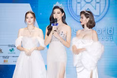 Top 3 Miss World Vietnam 2019. (Ảnh: CTV/Vietnam+)