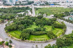 Khu đất vòng xoay cồn Cái Khế có diện tích hơn 23.000m2 sẽ được đấu giá cho thuê đất thương mại, dịch vụ trong thời hạn 50 năm. (Ảnh: Thanh Liêm/TTXVN)