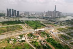 Khu đô thị mới Thủ Thiêm sau hơn 20 năm quy hoạch. (Ảnh: Quang Nhựt/TTXVN)