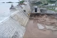 Công trình xây dựng đập thủy điện Đại Phục Hưng ở Guba, Ethiopia ngày 20/7/2020. (Ảnh: AFP/TTXVN)