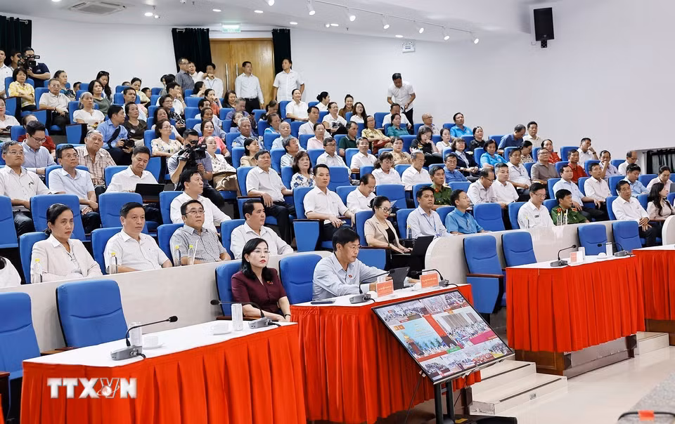 Cử tri phường Xuân Hòa, Thành phố Hồ Chí Minh dự hội nghị. (Ảnh: Doãn Tấn/TTXVN)