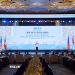 Hội nghị lãnh đạo cơ quan thực thi pháp luật các nước ASEAN về hợp tác đấu tranh với tội phạm truy nã. (Ảnh: Phạm Kiên/TTXVN)
